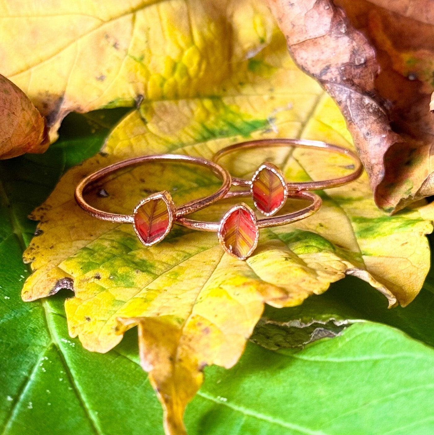 Dainty Autumn Leaf Ring