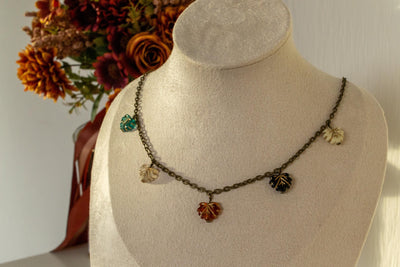 Bronze  Autumnal Leaf Necklace