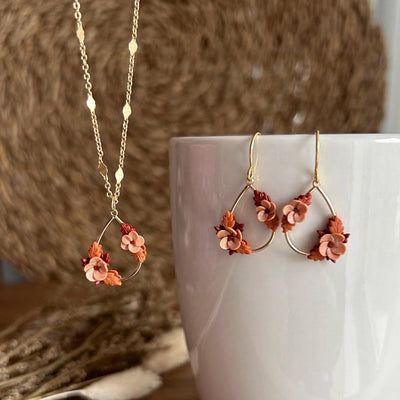 Floral Teardop Plated Necklace