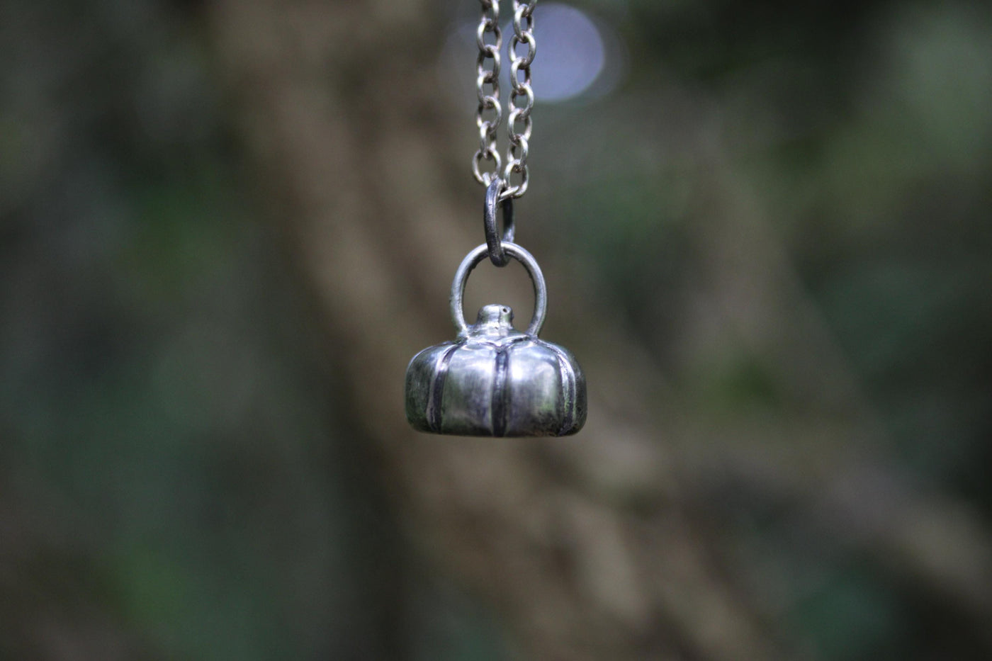 Sterling Silver Pumpkin Necklace