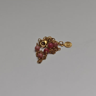 Rhodonite Pearl Gold Bracelet