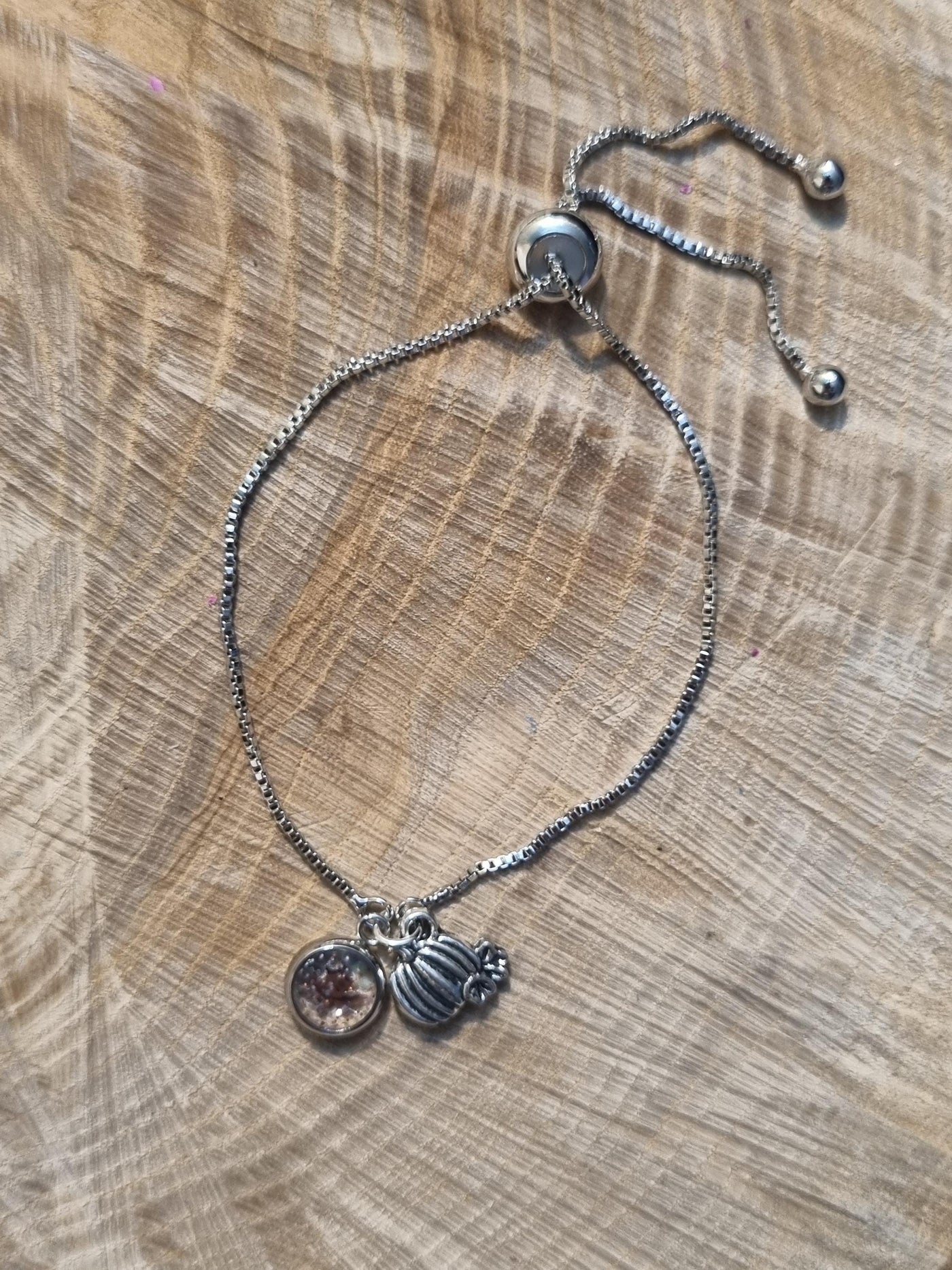 Sparkly Pumpkin Leaf Bracelet