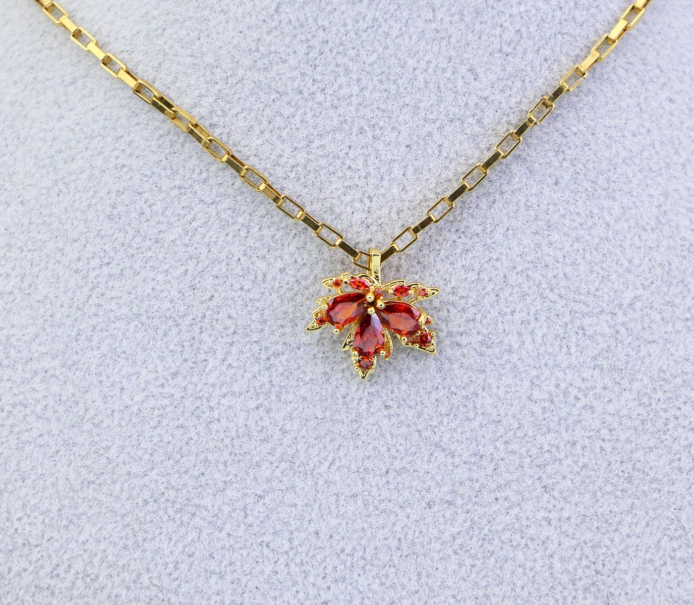 Red Maple Leaf Autumn Necklace