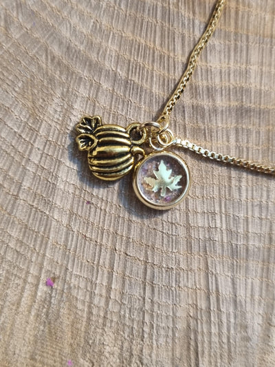 Sparkly Pumpkin Leaf Bracelet