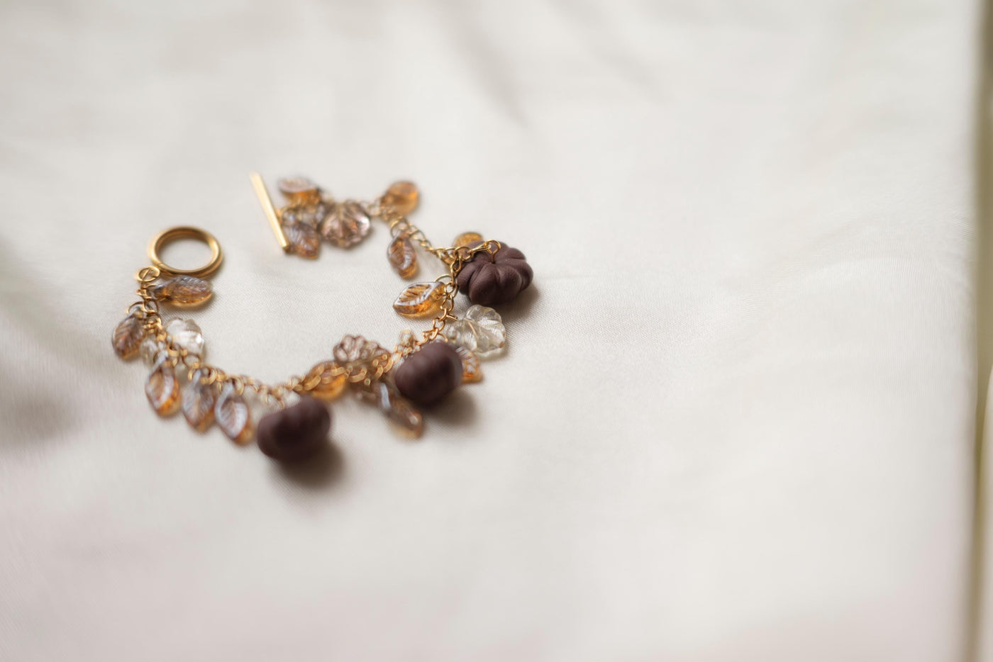 Stainless Steel Pumpkin Leaf Bracelet