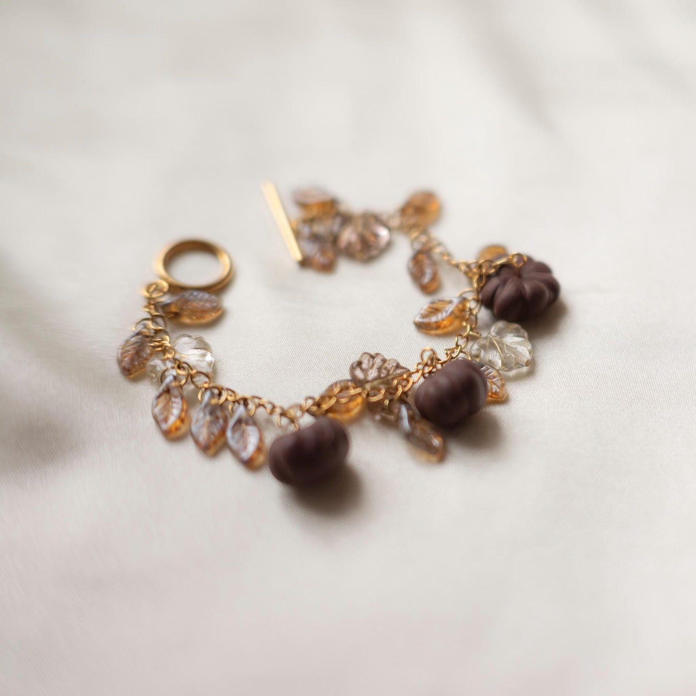 Stainless Steel Pumpkin Leaf Bracelet