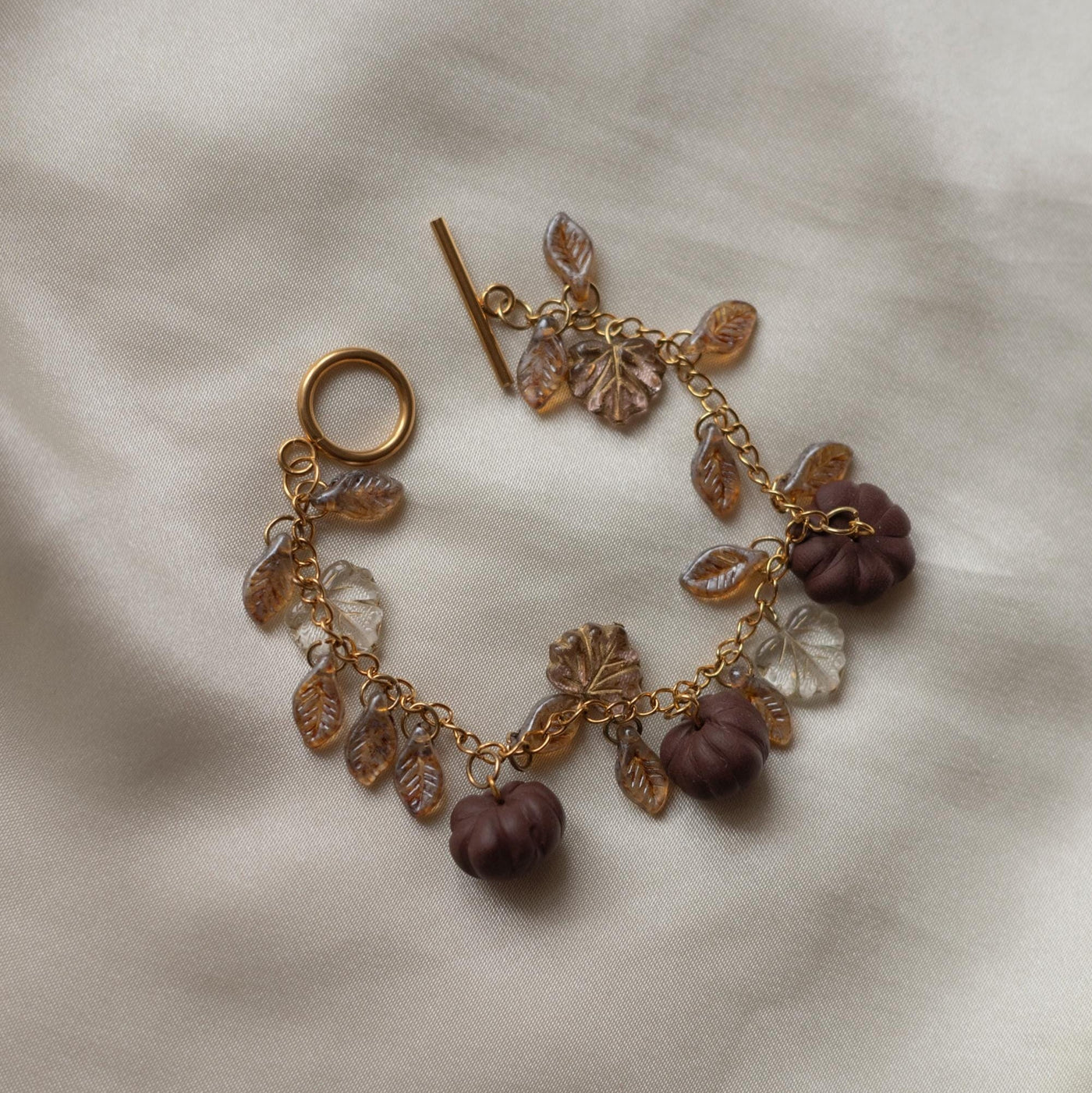 Stainless Steel Pumpkin Leaf Bracelet