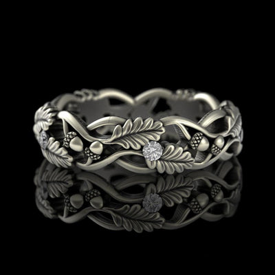 Womens Gold Nature Wedding Band