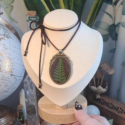 Real Preserved Fern Leaf Adjustable Necklace