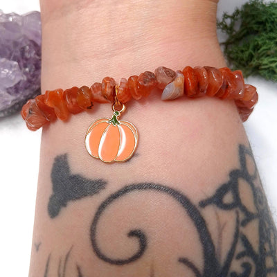 Samhain Pumpkin Carnelian Bracelet