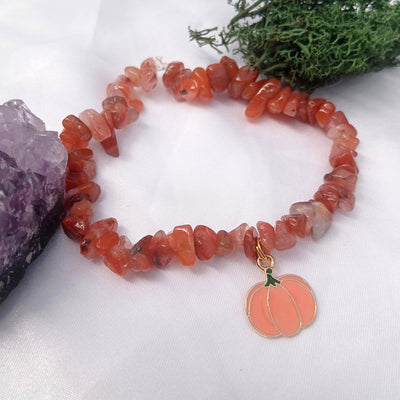Samhain Pumpkin Carnelian Bracelet