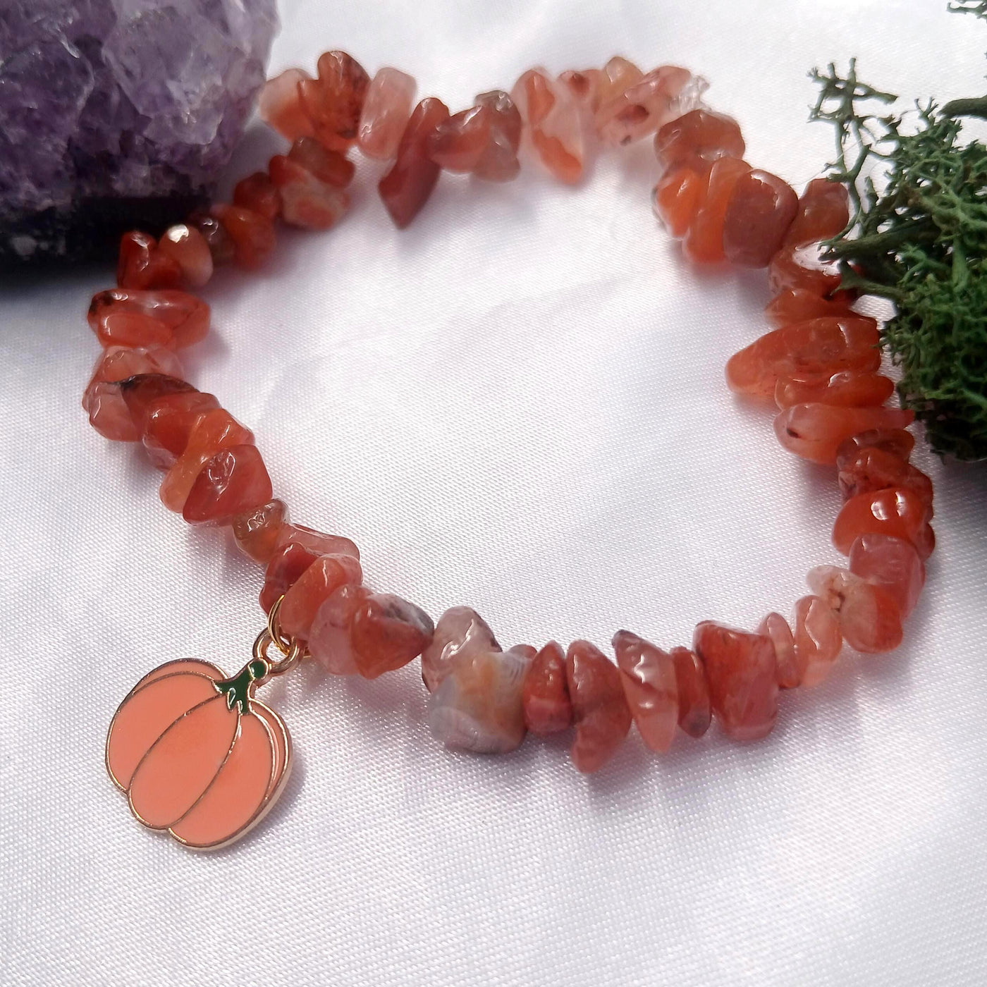 Samhain Pumpkin Carnelian Bracelet