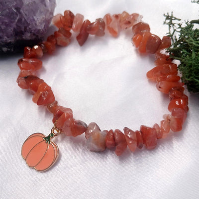 Samhain Pumpkin Carnelian Bracelet