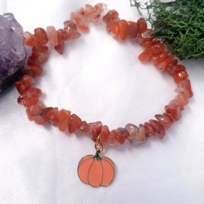 Samhain Pumpkin Carnelian Bracelet