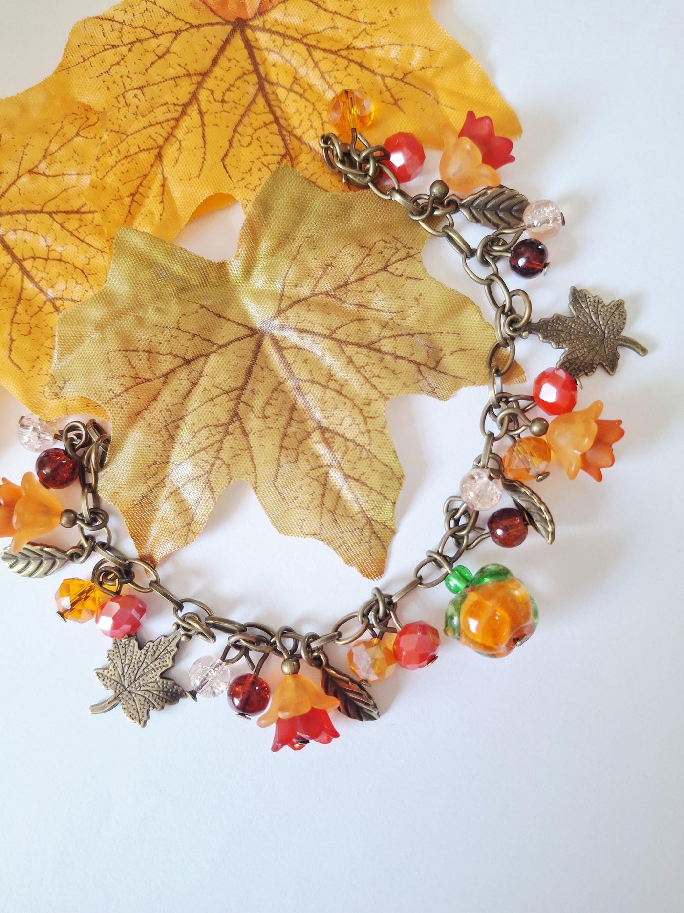 Bronze Leaves Charm Bracelet
