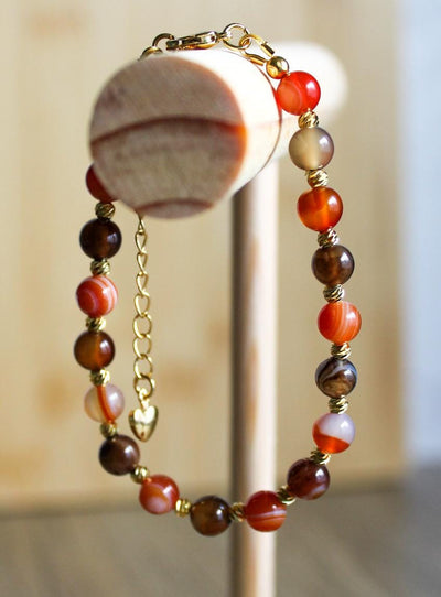 Fall Agate Onyx Beaded Bracelet