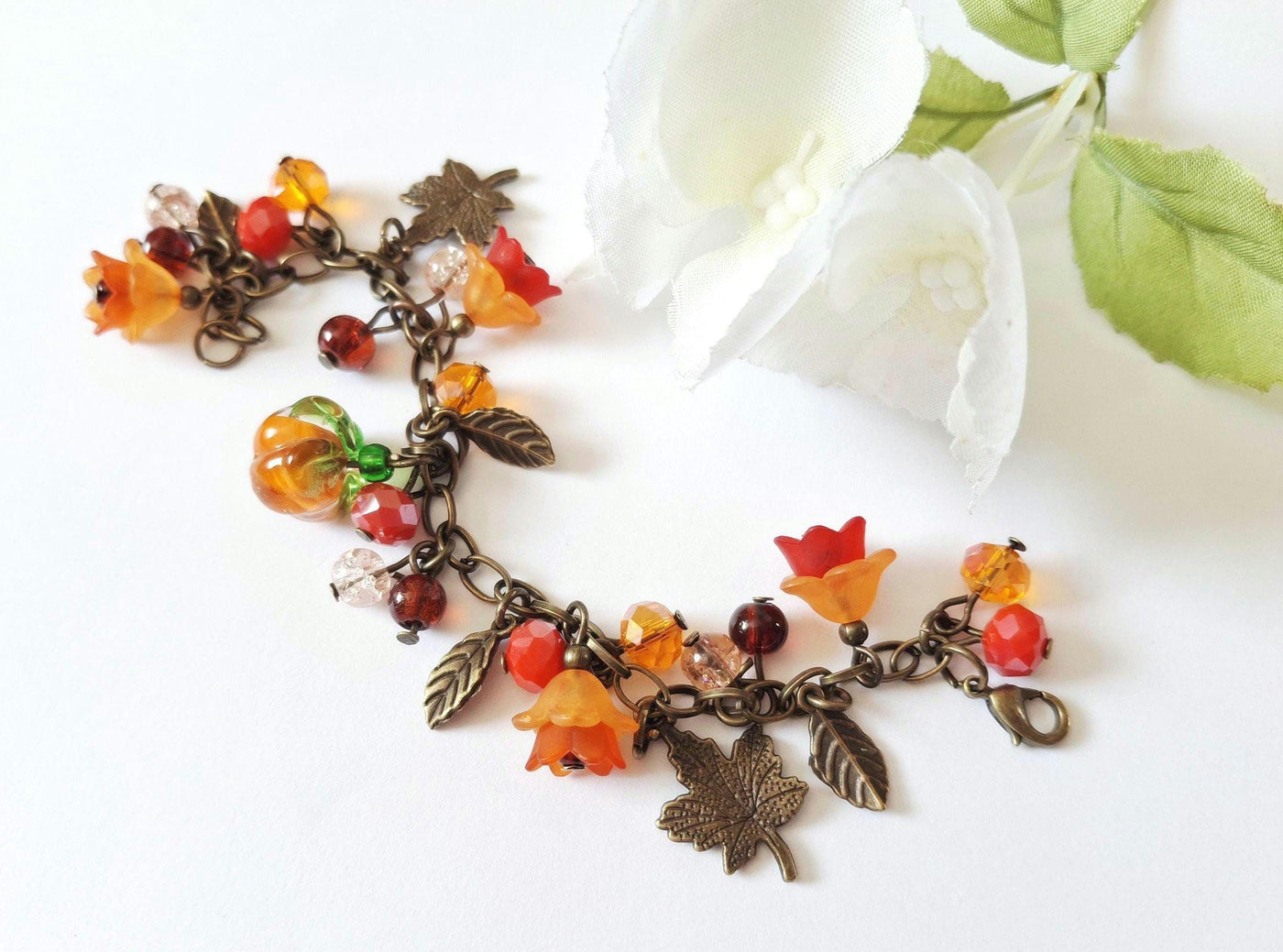 Bronze Leaves Charm Bracelet