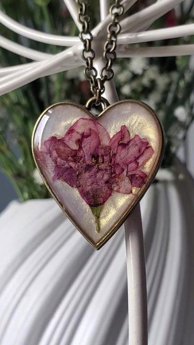 Resin Real Pressed Rose Necklace
