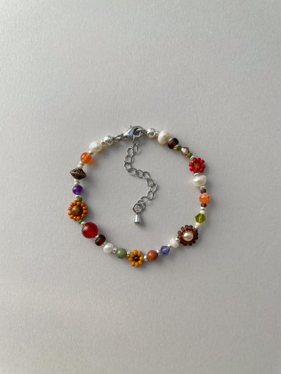 Clementine Fall Flower Beaded Bracelet