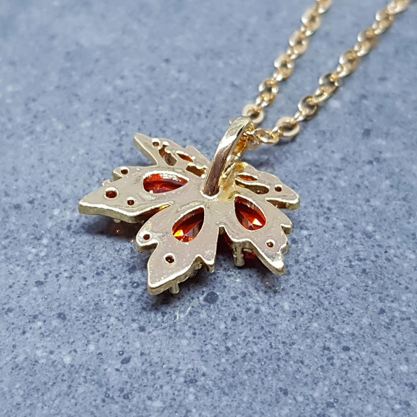 Burnt Orange Maple Leaf Necklace