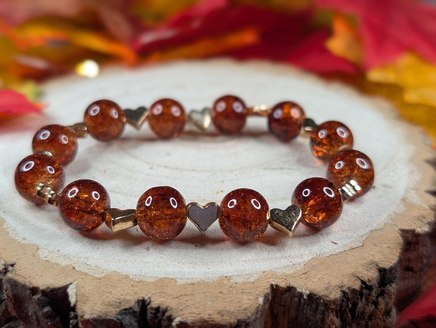 Stretchy Beaded Heart Bracelet