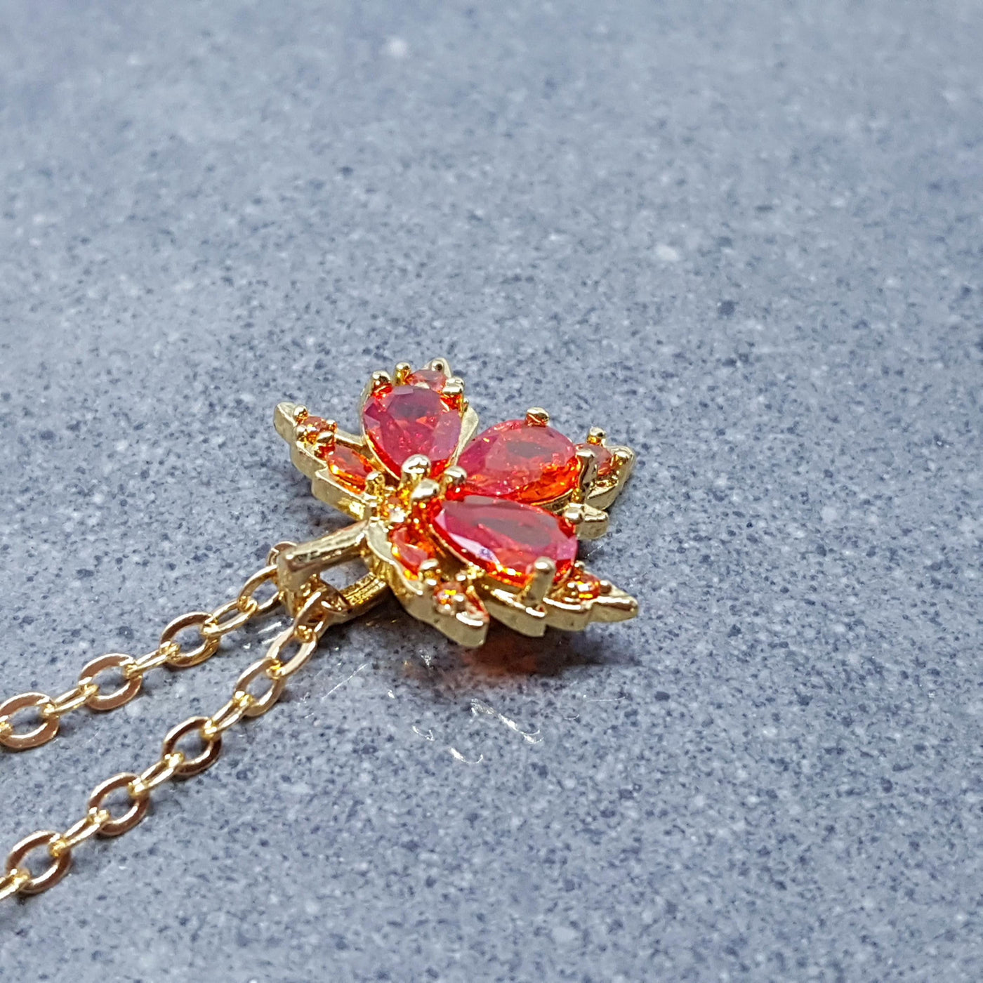 Burnt Orange Maple Leaf Necklace