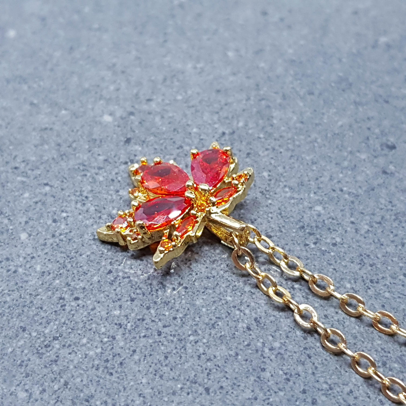 Burnt Orange Maple Leaf Necklace