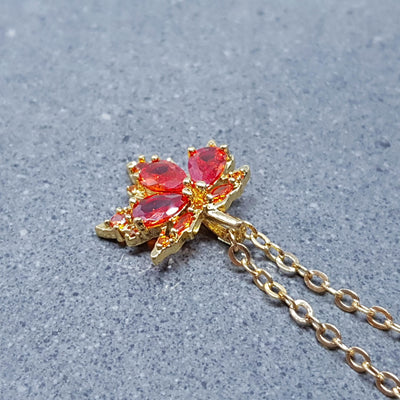 Burnt Orange Maple Leaf Necklace