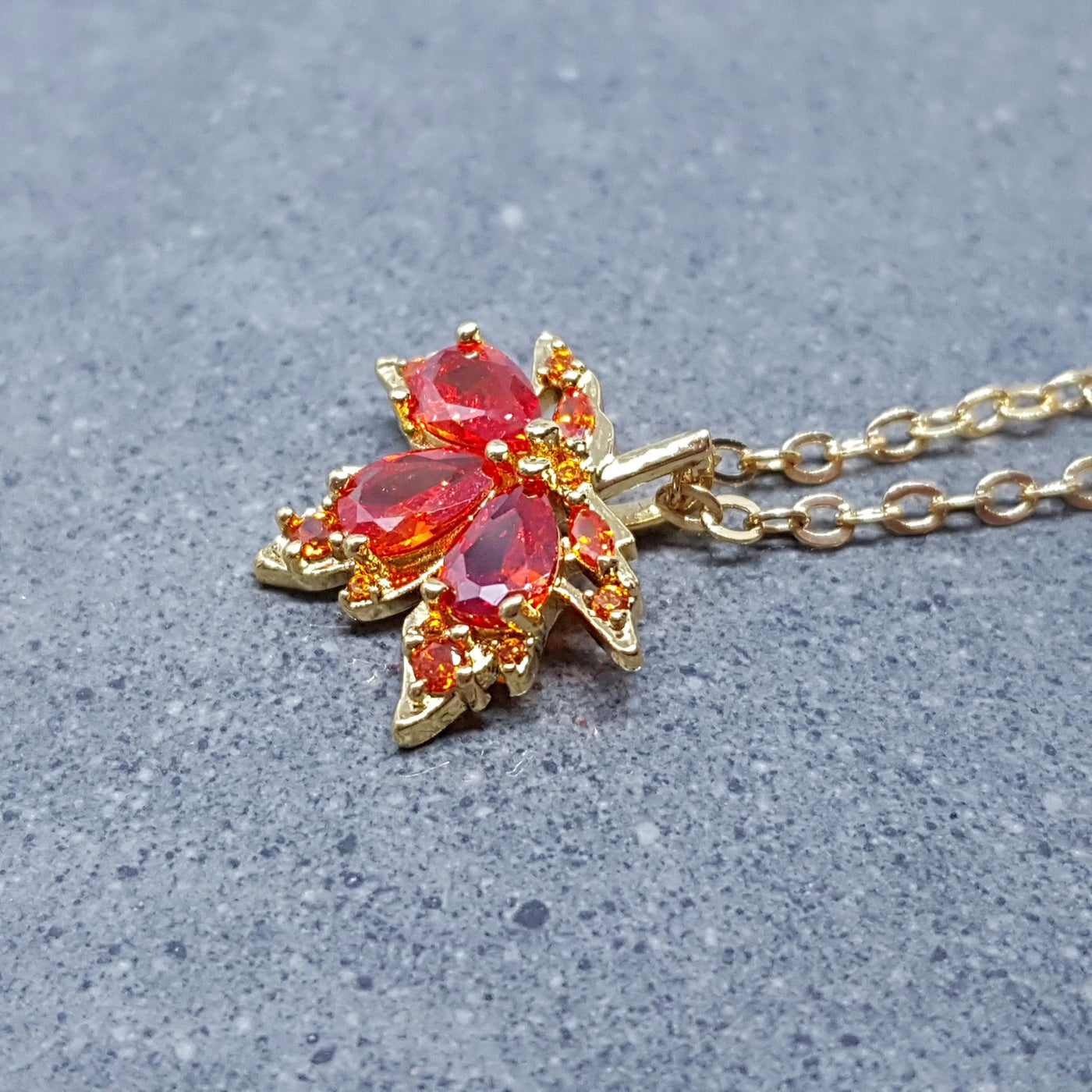 Burnt Orange Maple Leaf Necklace