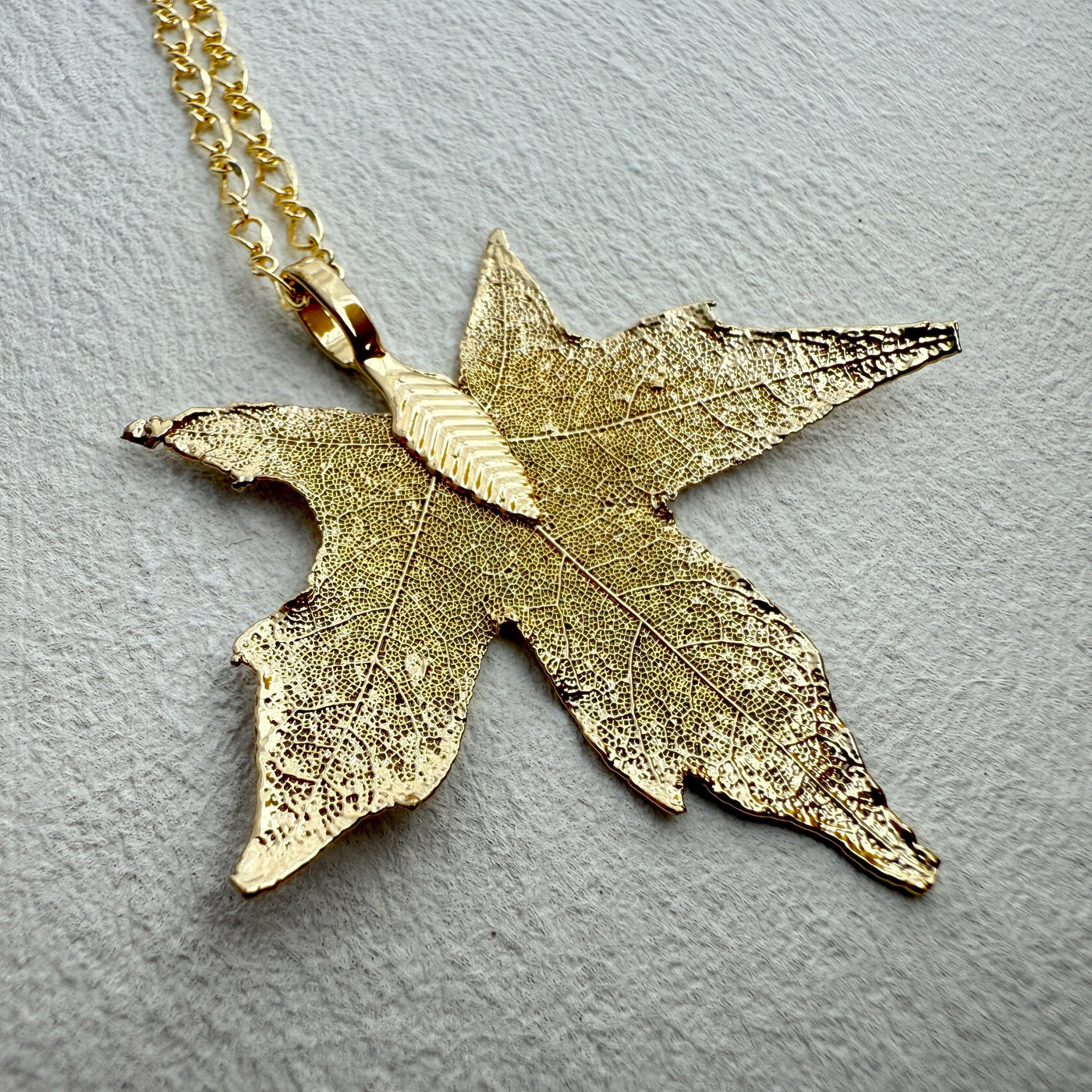 Real Maple Leaf Plated Necklace