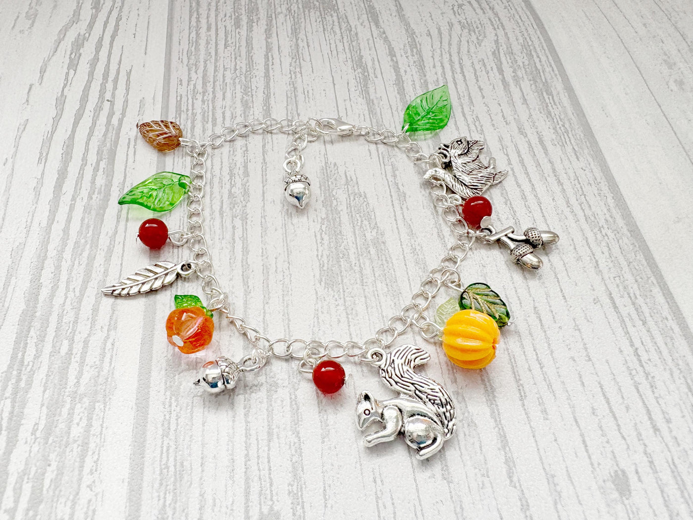 Carnelian Crystal Charm Bracelet