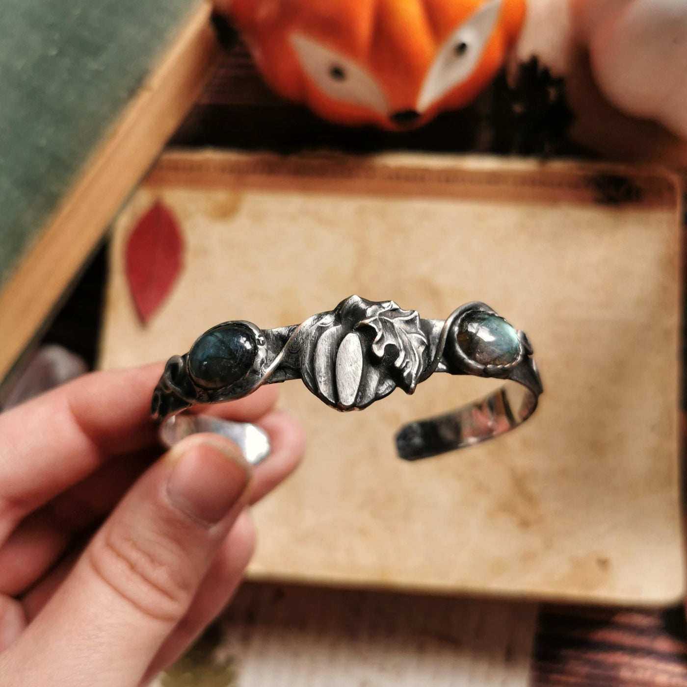 Labradorite Pumpkin Charm Bracelet