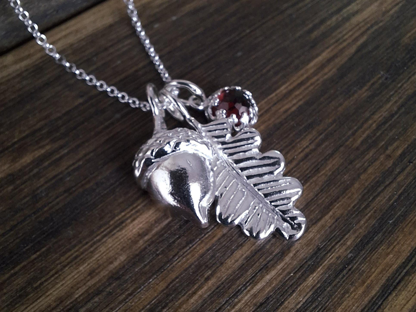 Handmade Silver Acorn & Oak Leaf Pendant Necklace
