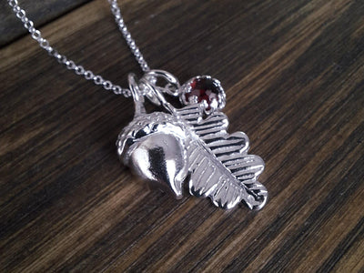 Handmade Silver Acorn & Oak Leaf Pendant Necklace