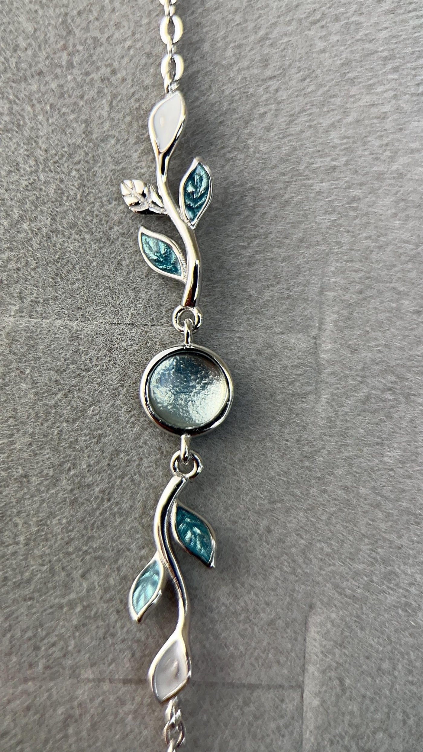 Sterling Blue Leaf Bracelet