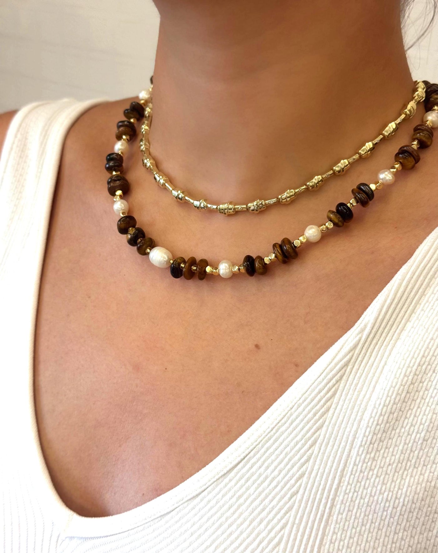 Tiger's Eye Natural Stone Necklace