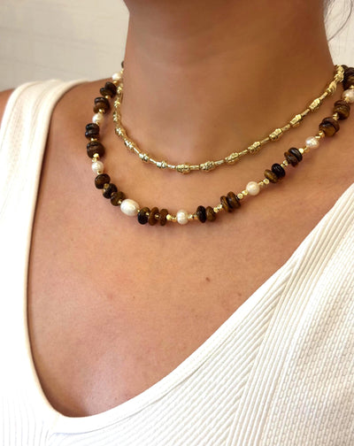 Tiger's Eye Natural Stone Necklace