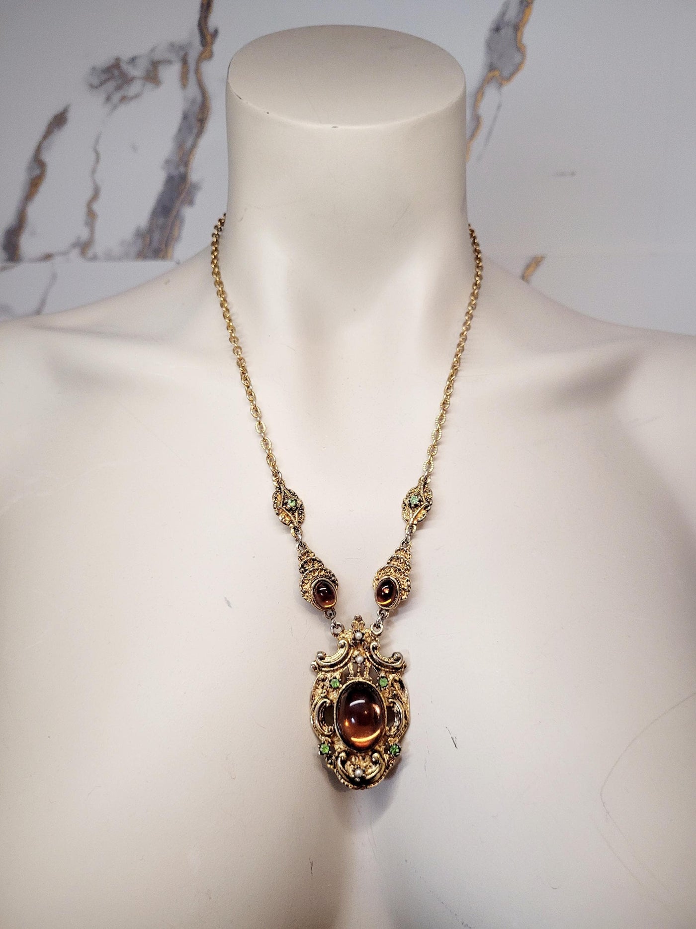 Ornate Gold Statement Necklace