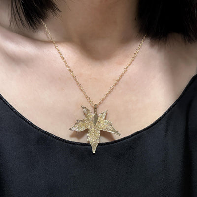 Real Maple Leaf Plated Necklace