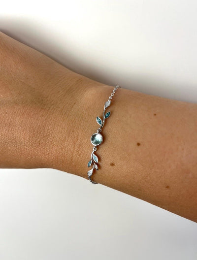 Sterling Blue Leaf Bracelet