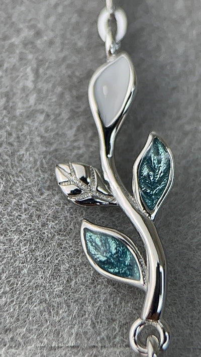 Sterling Blue Leaf Bracelet