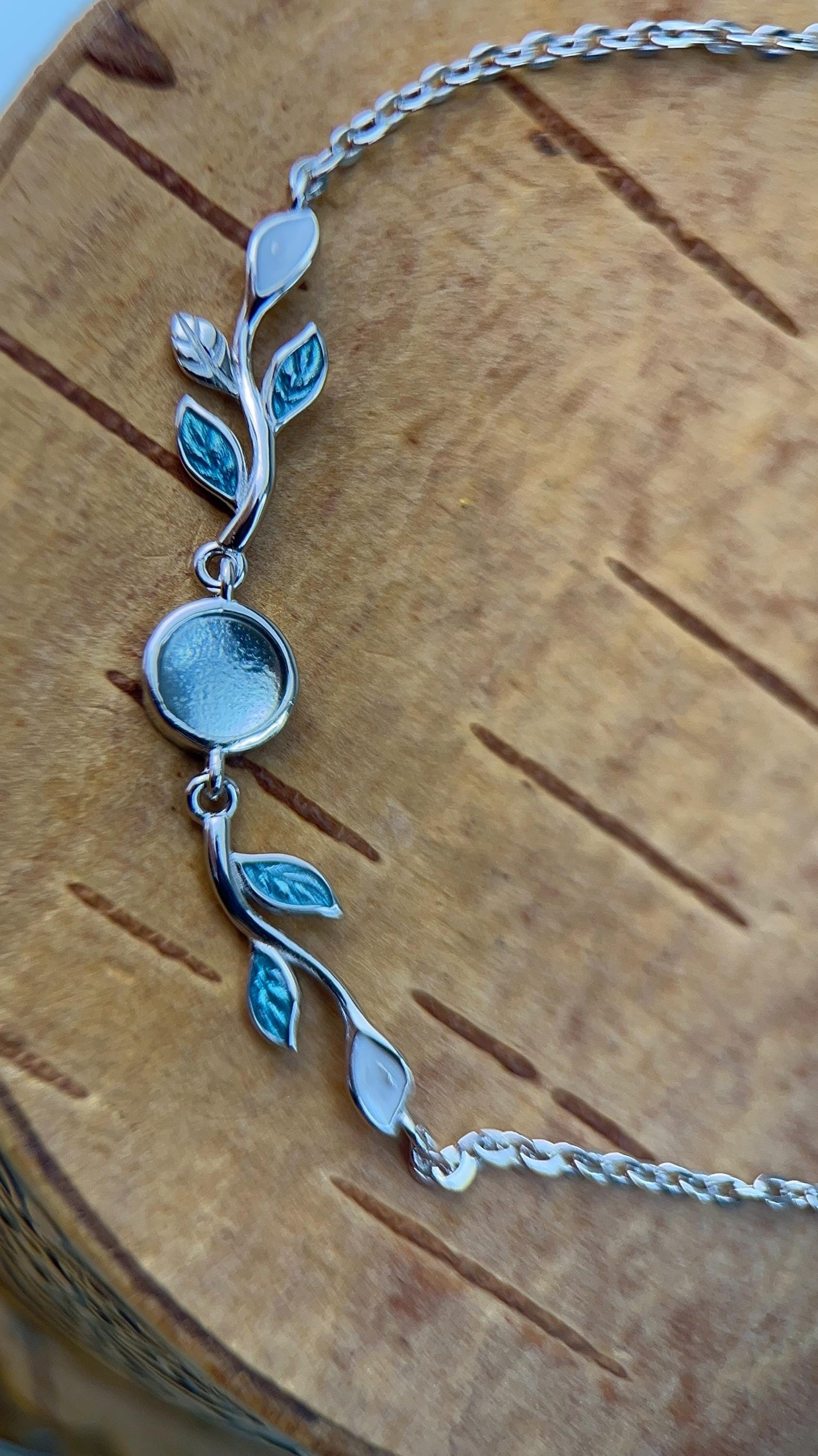 Sterling Blue Leaf Bracelet