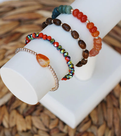 Autumn Leaf Fall Bead Bracelet