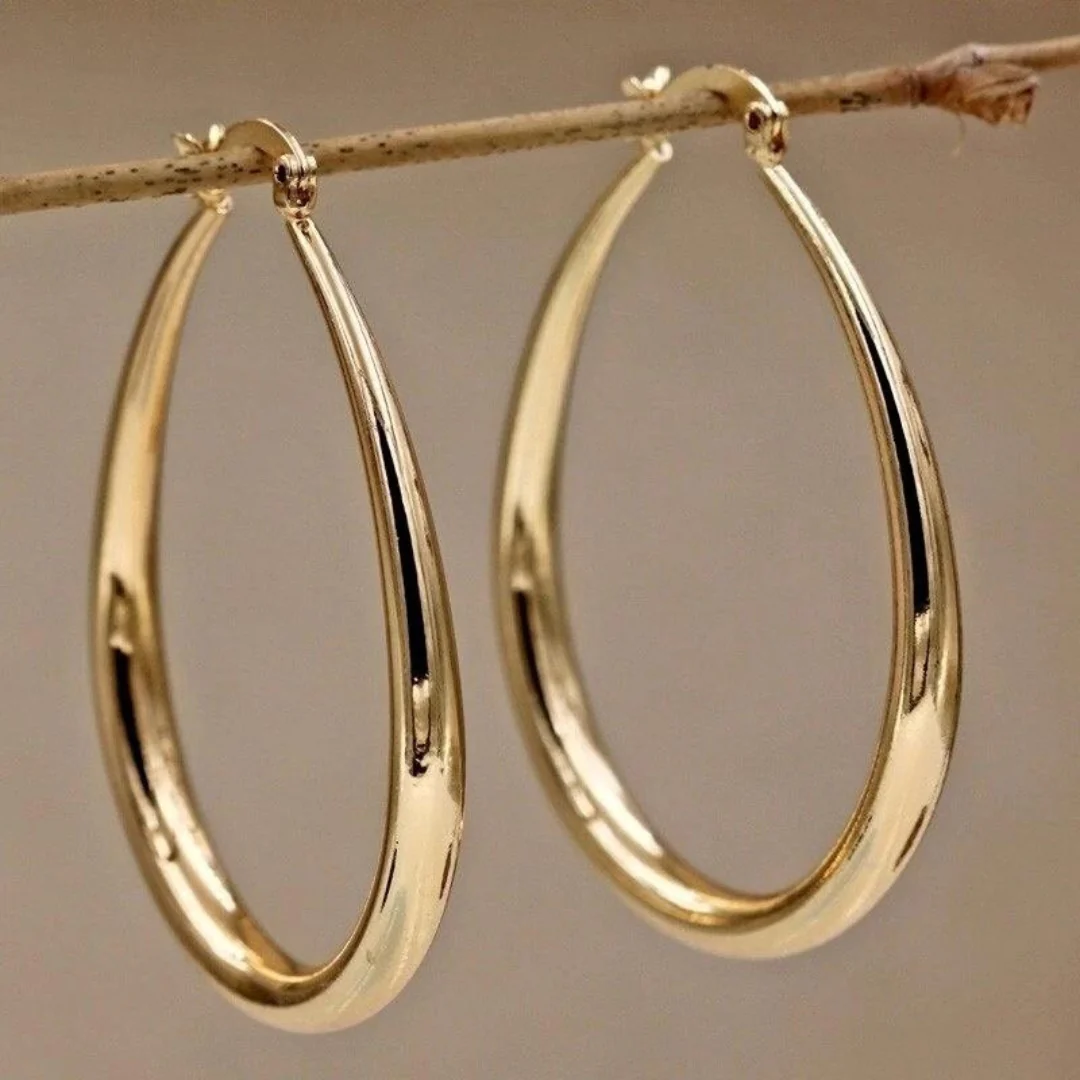 Vintage gold circle earrings