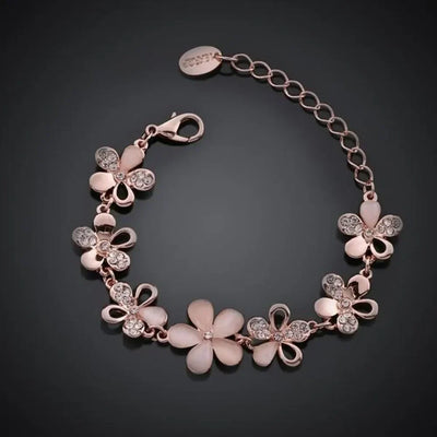 Antique Rose Flower Bracelet | Rose Gold 16k