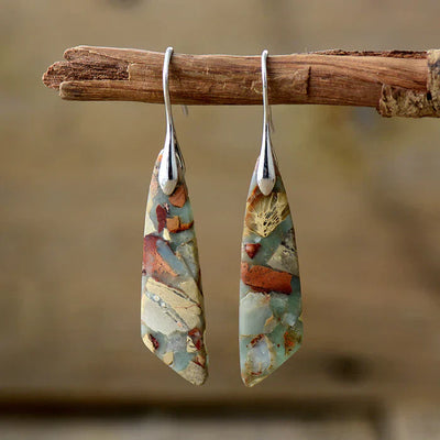 Antique Nature Stone Earrings | Gold 16k