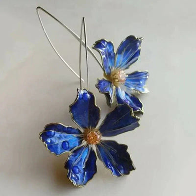 Bliss - Vintage Blue Flower Earrings