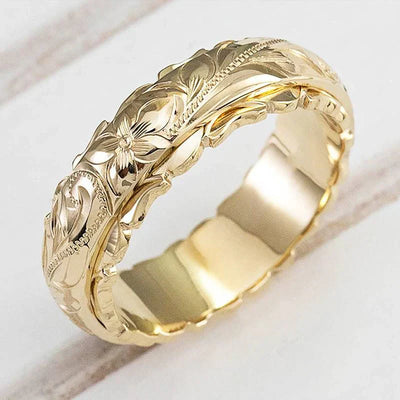 Antique Gold Flower Ring | Gold 18k