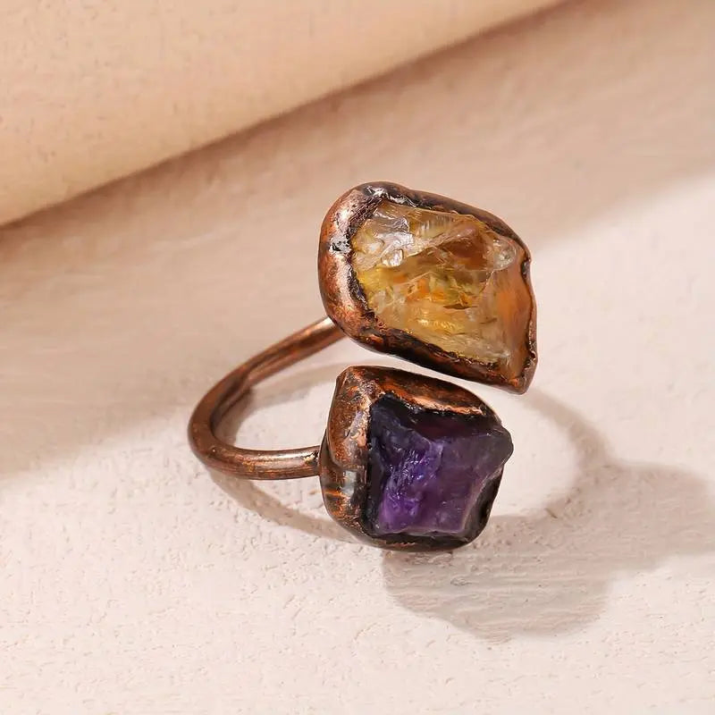 Vintage Natural Inlay Stone Ring