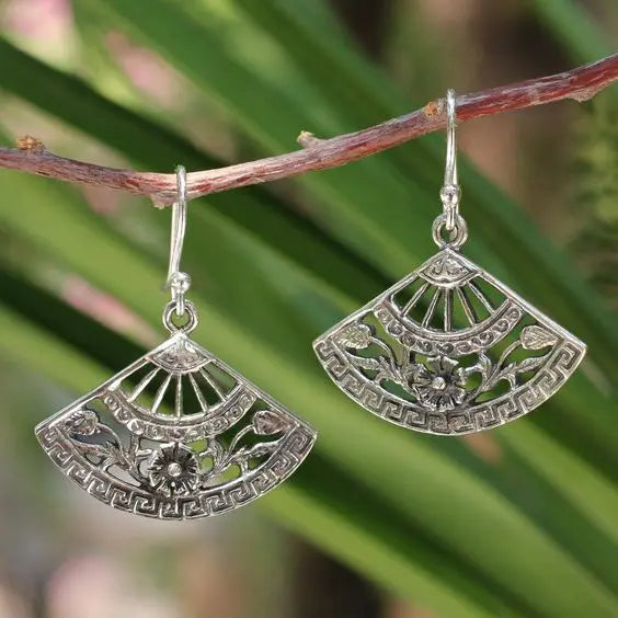 Vintage Hanging Fan Earrings